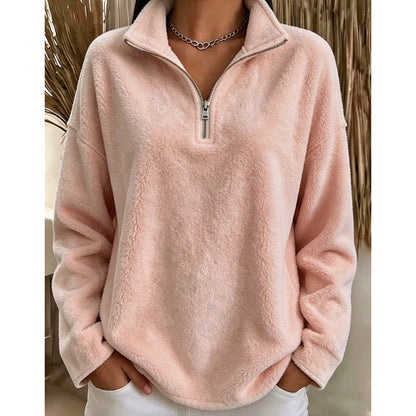 Women's Casual Cozy Quarter-Zip Sweatshirt
