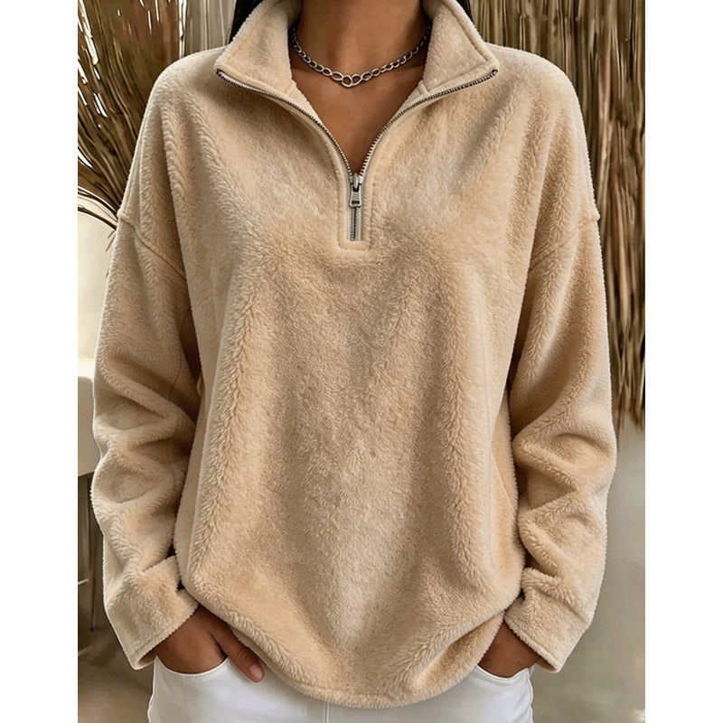 Women's Casual Cozy Quarter-Zip Sweatshirt