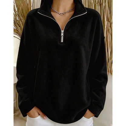 Women's Casual Cozy Quarter-Zip Sweatshirt