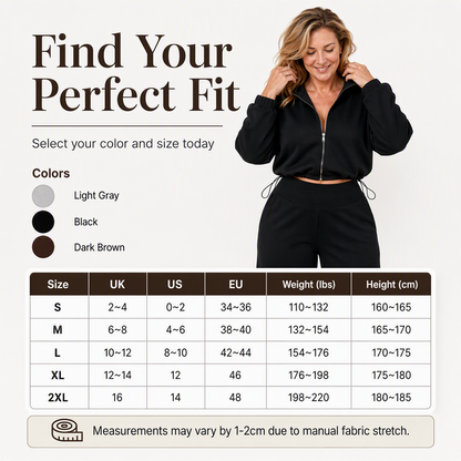 Women's Cropped Zip-Up Sweatshirt & Wide-Leg Pants Set