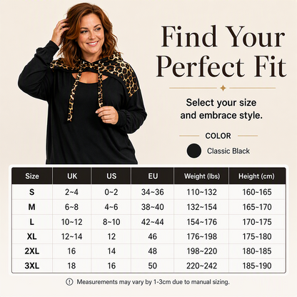 Women's Trendy Leopard Print Cutout Hoodie