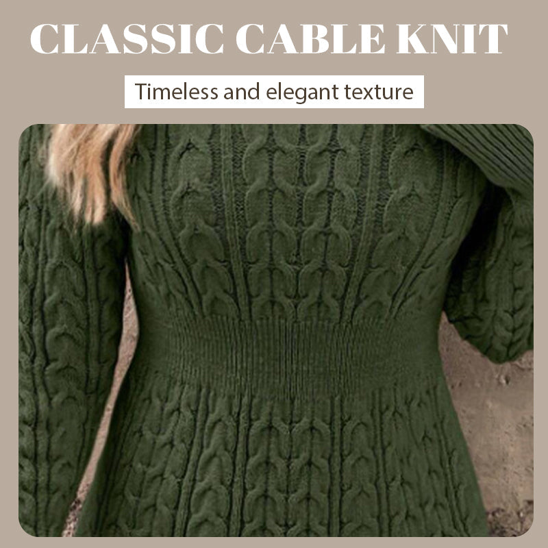 Cable Knit Bodycon Mini Sweater Dress