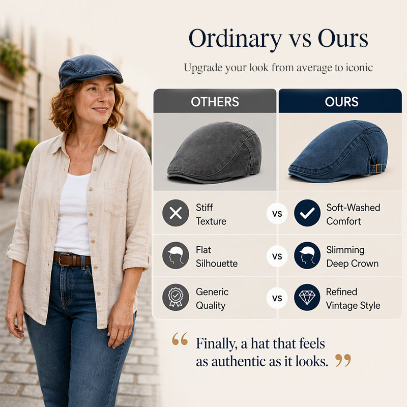 Unisex Vintage Distressed Beret Flat Cap