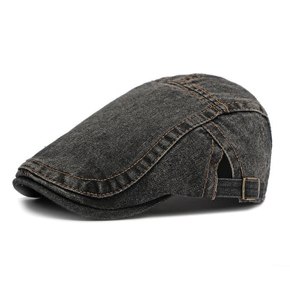 Unisex Vintage Distressed Beret Flat Cap