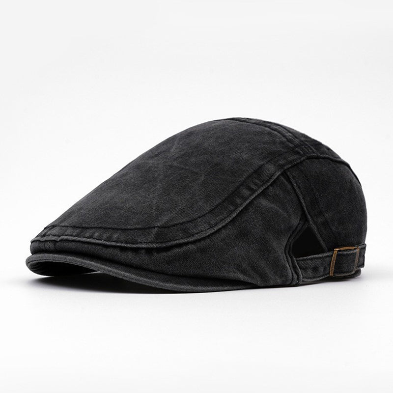 Unisex Vintage Distressed Beret Flat Cap