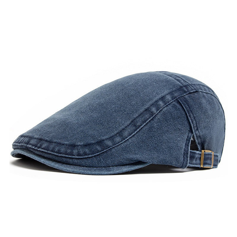 Unisex Vintage Distressed Beret Flat Cap