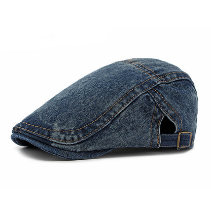 Unisex Vintage Distressed Beret Flat Cap