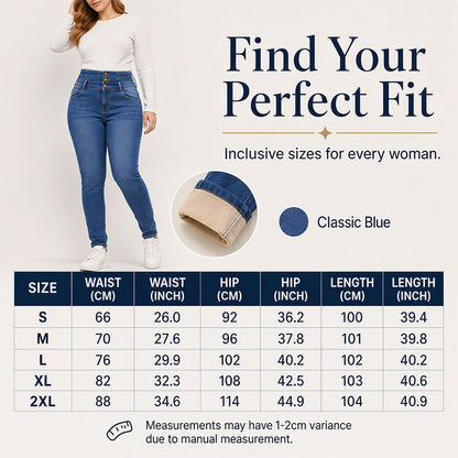 Women's High-Waisted Warm-Lined Skinny Jeans
