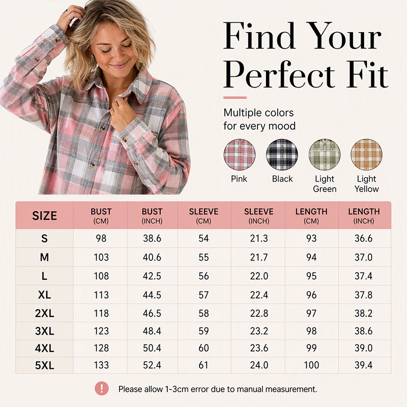 Women's Plaid Mid-Length Shirt Jacket