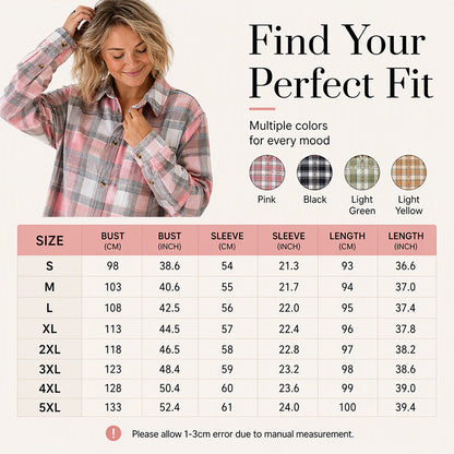 Women's Plaid Mid-Length Shirt Jacket