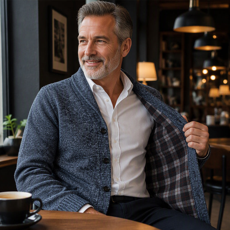 Men's Casual Button-Up Knit Cardigan