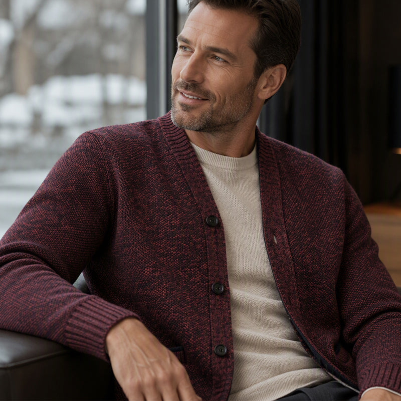 Men's Casual Button-Up Knit Cardigan