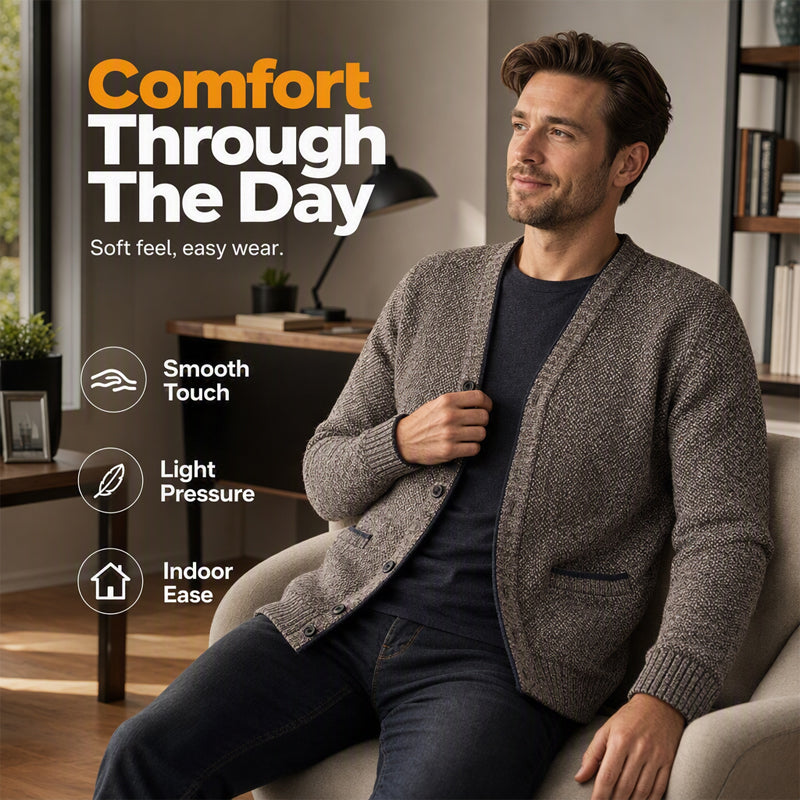 Men's Casual Button-Up Knit Cardigan