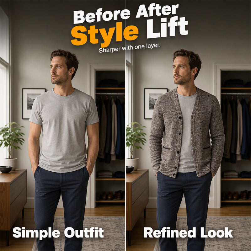 Men's Casual Button-Up Knit Cardigan