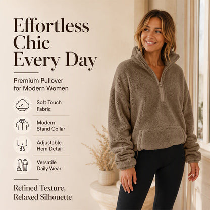 Women's Warm Cozy Half Zip Sweatshirt