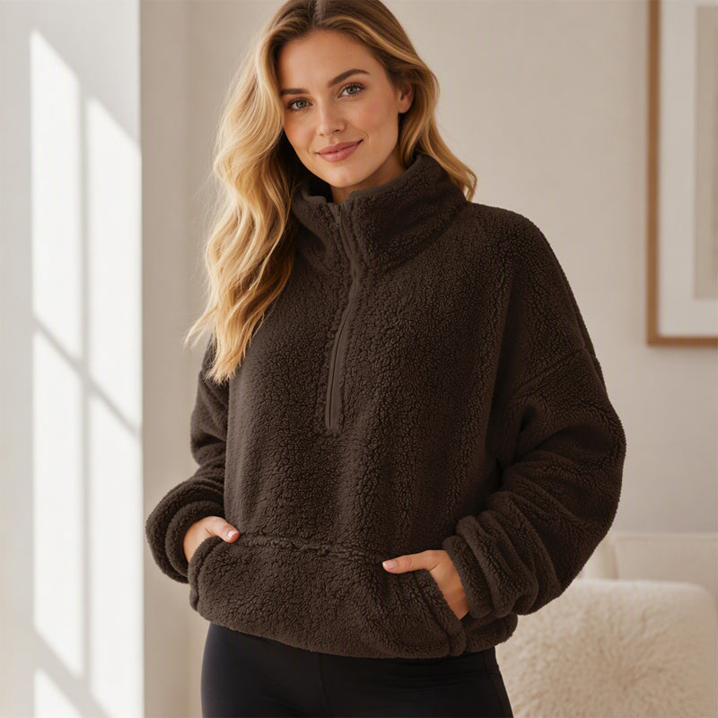 Women's Warm Cozy Half Zip Sweatshirt