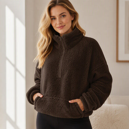 Women's Warm Cozy Half Zip Sweatshirt