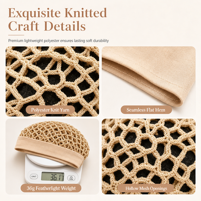 ⌛Limited-Time Offer-Elastic Breathable Wide Band Mesh Hair Net Cap Hollow Out Hair Cover