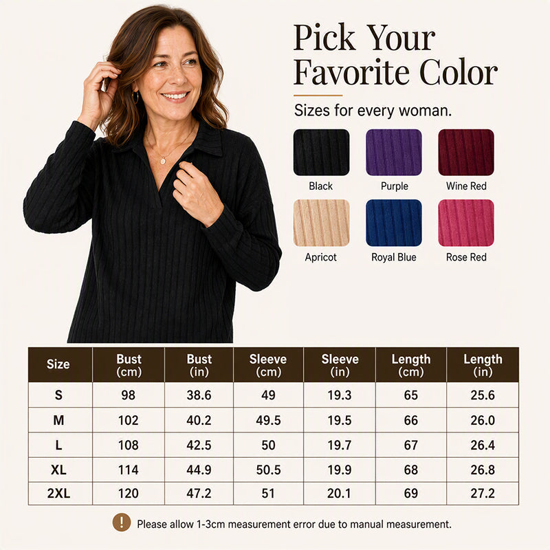 Women's Cozy V-Neck Ribbed Knit Sweater