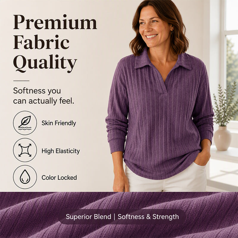 Women's Cozy V-Neck Ribbed Knit Sweater