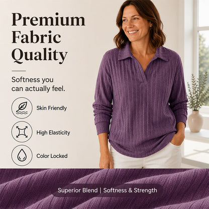 Women's Cozy V-Neck Ribbed Knit Sweater