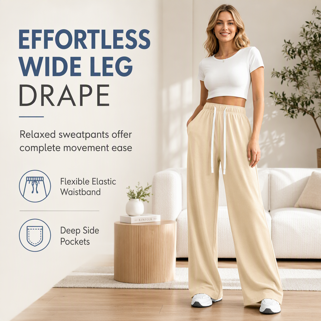 Women's Casual Loose Wide-Leg Sweatpants