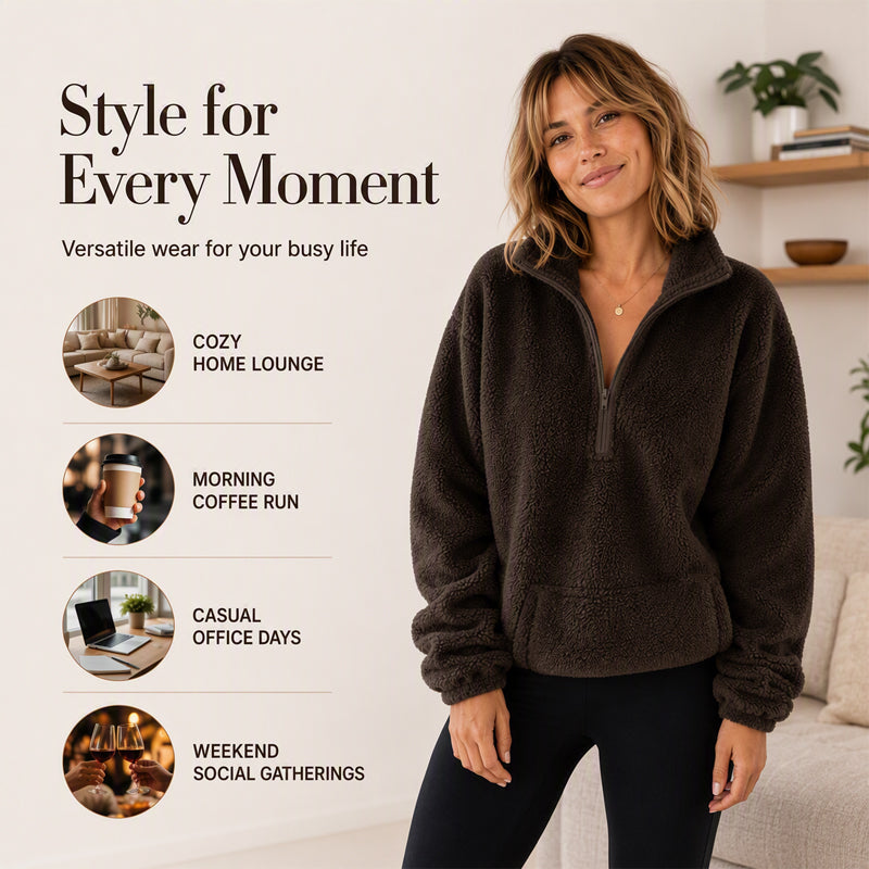 Women's Warm Cozy Half Zip Sweatshirt