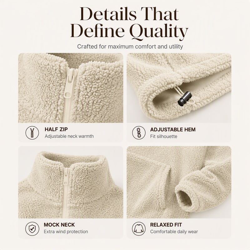 Women's Warm Cozy Half Zip Sweatshirt