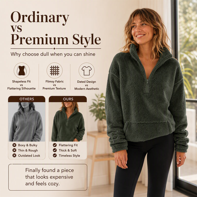 Women's Warm Cozy Half Zip Sweatshirt