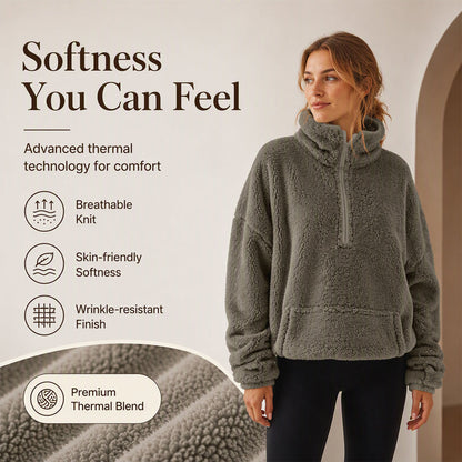 Women's Warm Cozy Half Zip Sweatshirt