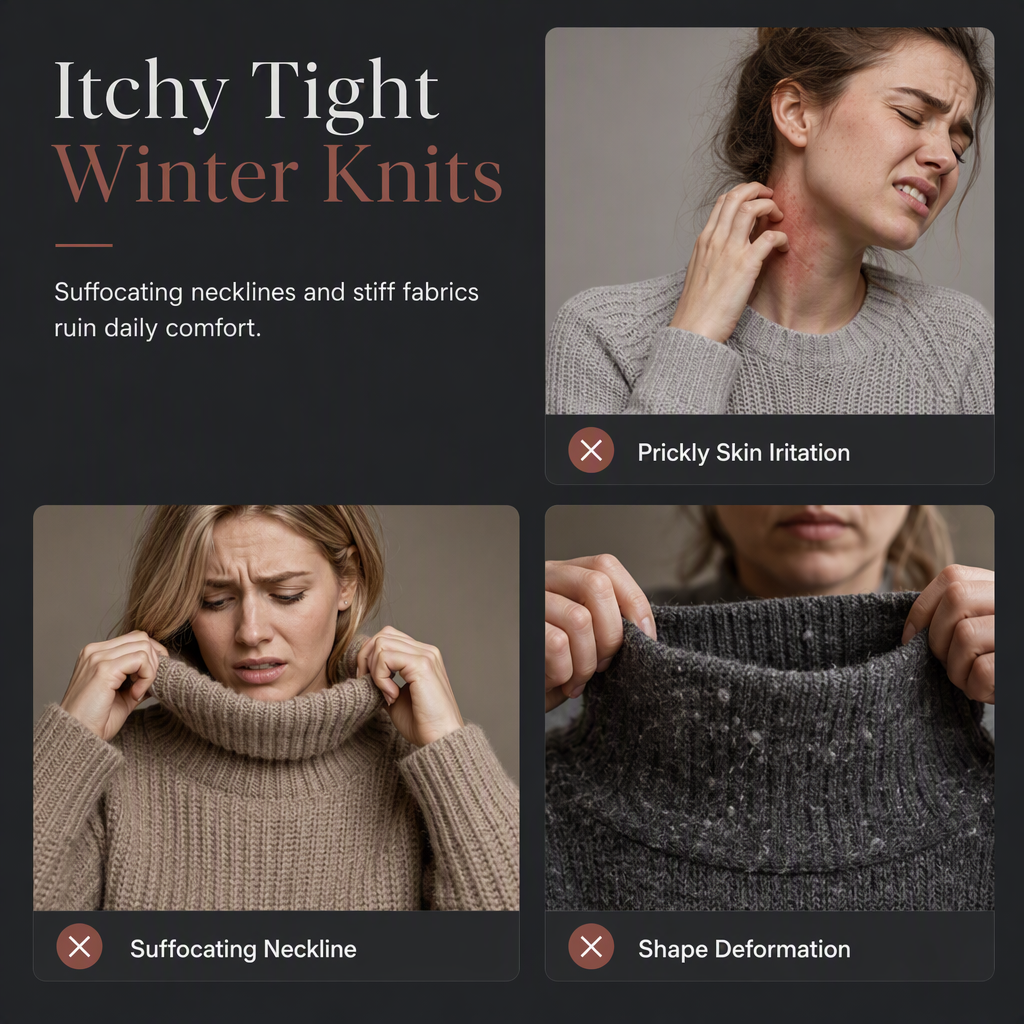 Women's Loose Fit Knit Turtleneck Sweater