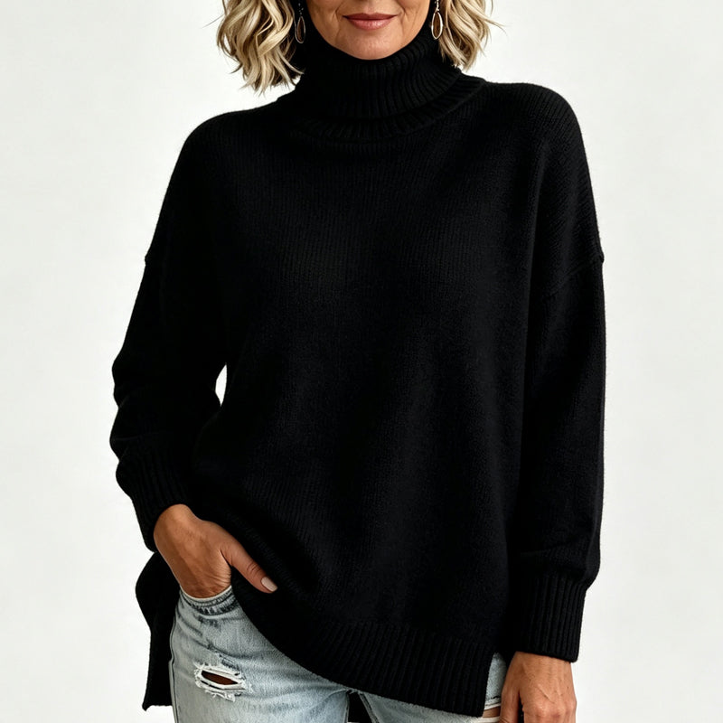 Women's Loose Fit Knit Turtleneck Sweater
