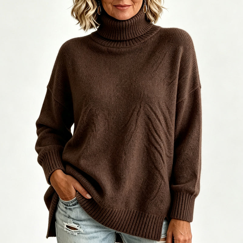 Women's Loose Fit Knit Turtleneck Sweater
