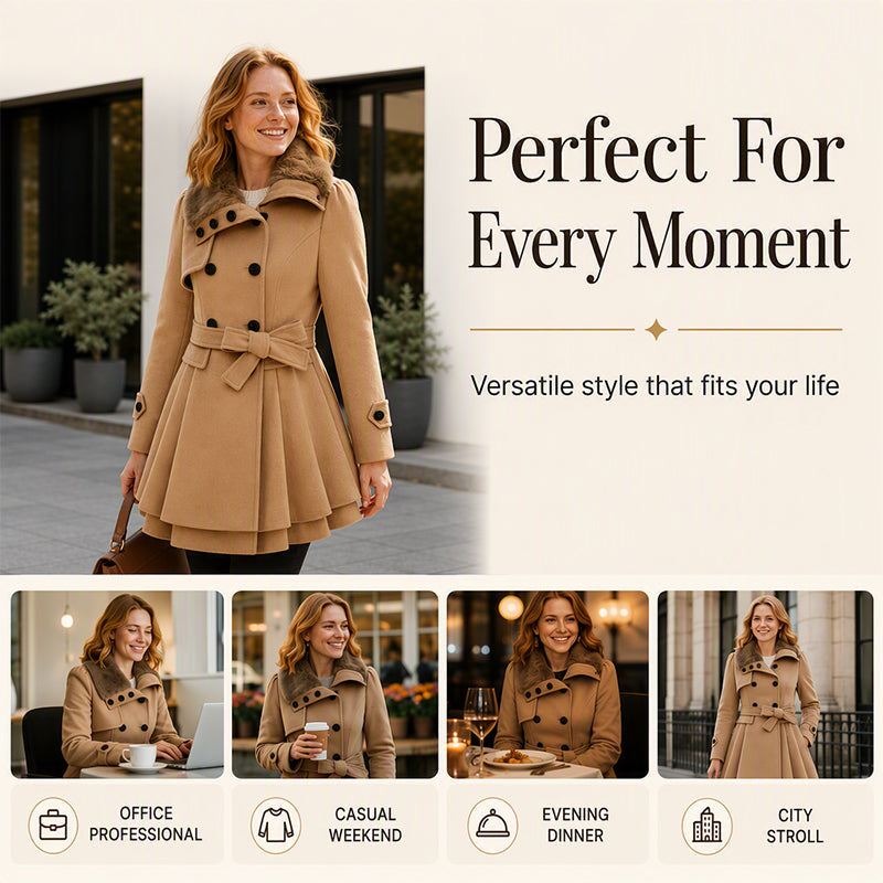 Women's Elegant Double Breasted Overcoat