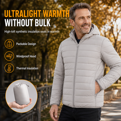 Hot Sale 50% OFF🔥Men's Lightweight Hooded Padded Cotton Casual Short Winter Coat Plus Size