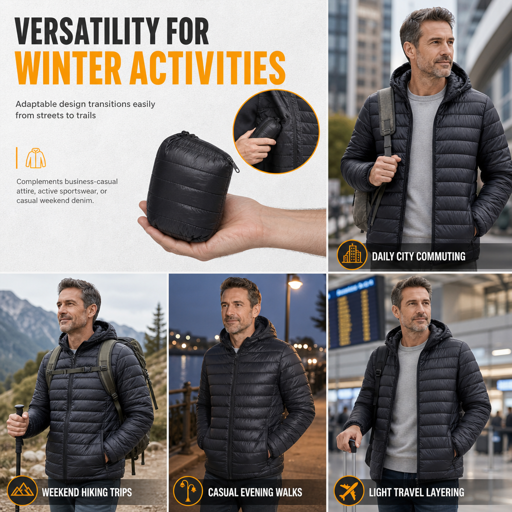 Hot Sale 50% OFF🔥Men's Lightweight Hooded Padded Cotton Casual Short Winter Coat Plus Size