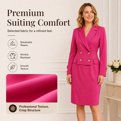 ✨New Arrivals & Special Offers-Women's Double-Breasted Blazer Dress
