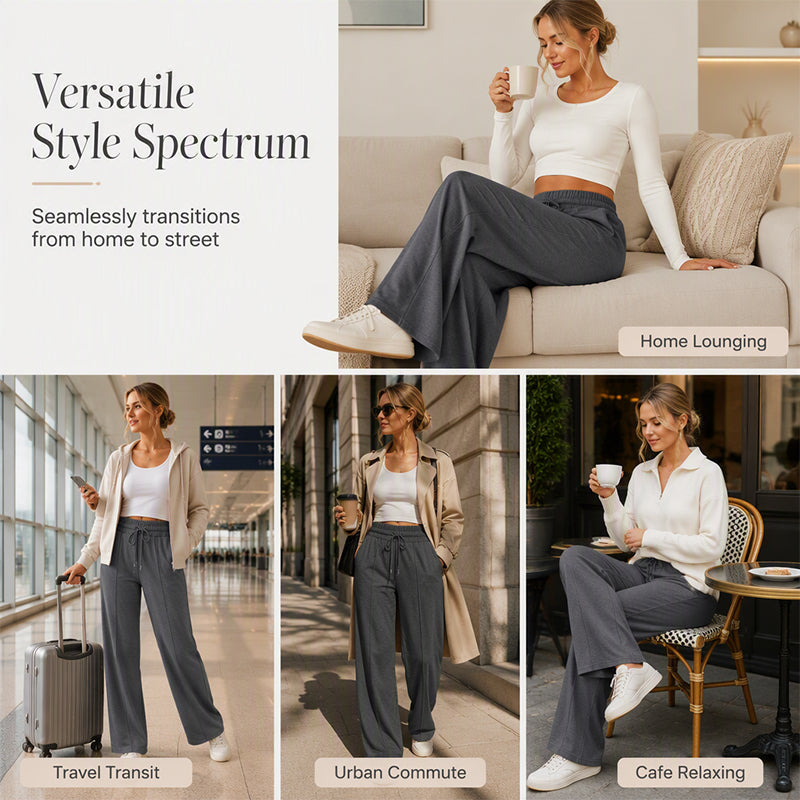🍂LAST DAY SALE 60% OFF👍✨Women's Casual Wide-Leg Pants with Drawstring Elastic