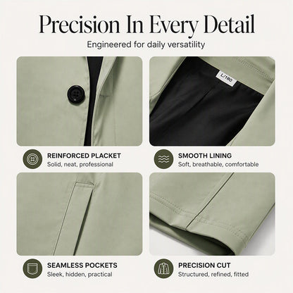 ✨Men's Minimalist Single-Breasted Mid-Length Coat – Clean Lines, Modern Fit, Everyday Elegance