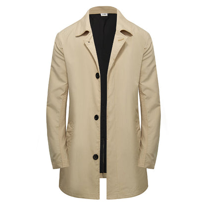 ✨Men's Minimalist Single-Breasted Mid-Length Coat – Clean Lines, Modern Fit, Everyday Elegance