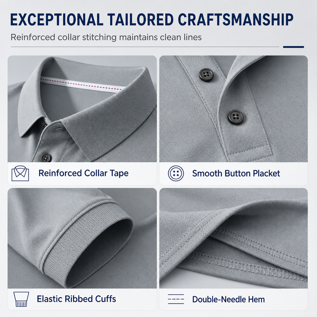 Long Sleeve Collared Tee – Smart Casual, Everyday Comfort