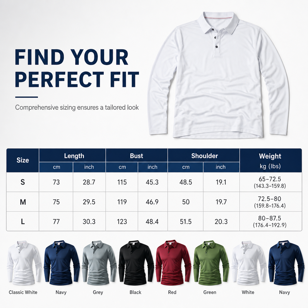 Long Sleeve Collared Tee – Smart Casual, Everyday Comfort