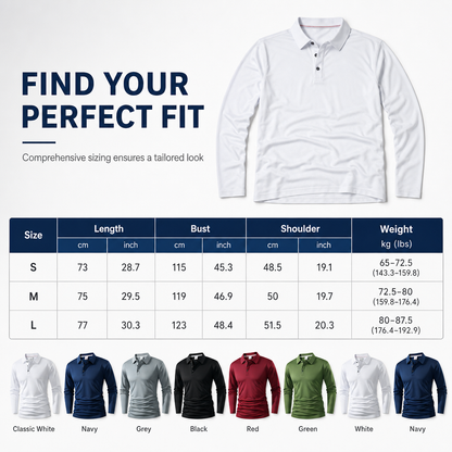 Long Sleeve Collared Tee – Smart Casual, Everyday Comfort