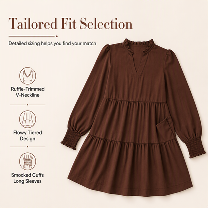 ✨Women's V-Neck Tiered Ruffle Mini Dress – Flirty, Flattering, Effortless Summer Style
