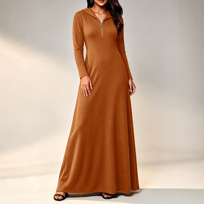 ✨Women's Ribbed Knit Hooded Maxi Dress – Cozy, Flattering Fit, Effortless Everyday Style