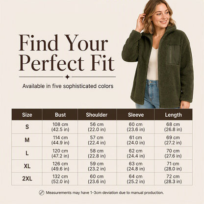 🔥 50% OFF | Women's Teddy Fleece Zip-Up Jacket – Soft, Warm & Relaxed Fit