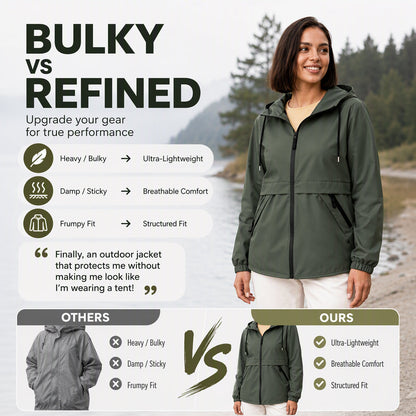 Women's Outdoor Windproof Hooded Jacket – Lightweight, Wind-Resistant, Adventure-Ready Comfort