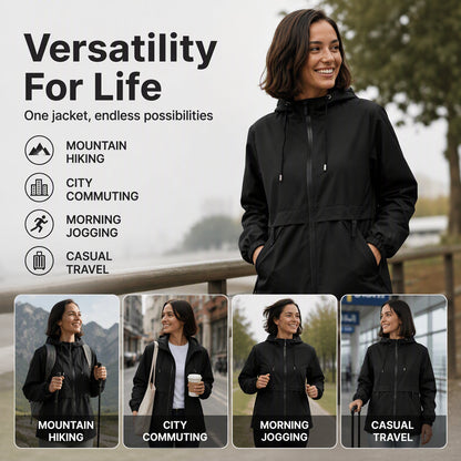 Women's Outdoor Windproof Hooded Jacket – Lightweight, Wind-Resistant, Adventure-Ready Comfort