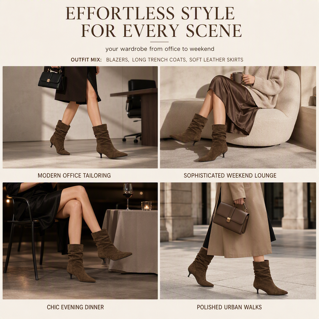 ✨Women's Pointed Toe Stiletto Heel Ankle Boots – Sleek Silhouette, Elegant Style, All-Day Confidence