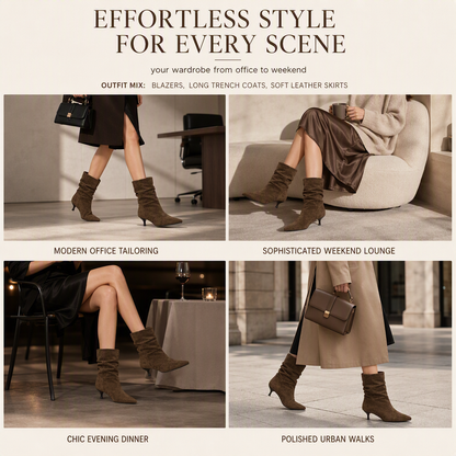✨Women's Pointed Toe Stiletto Heel Ankle Boots – Sleek Silhouette, Elegant Style, All-Day Confidence